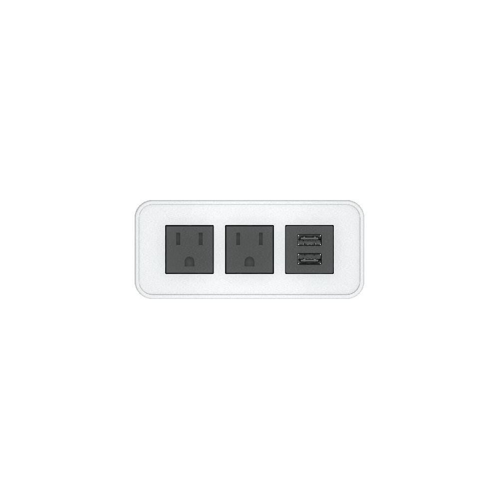 Raffel Rectangle Power Station; 2 AC Outlets and 2 USB-A Charging Ports, White